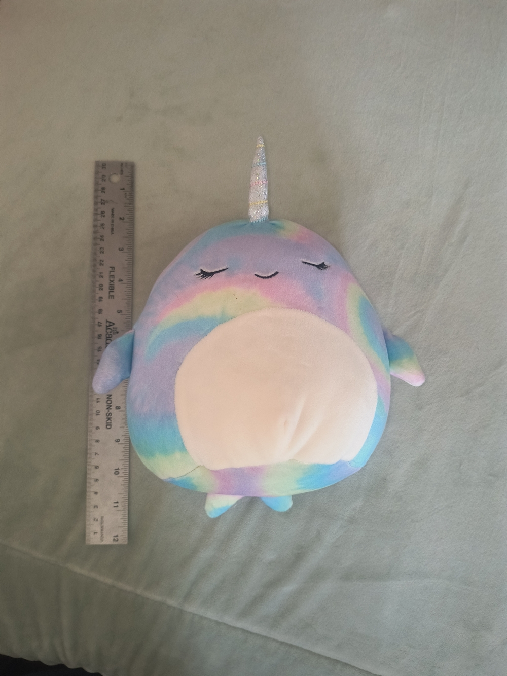 Squishmallows Pastel Rainbow Narwhal Plush - Blue Pink Purple Mint
